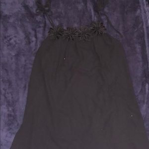 Black flower appliqué boutique dress